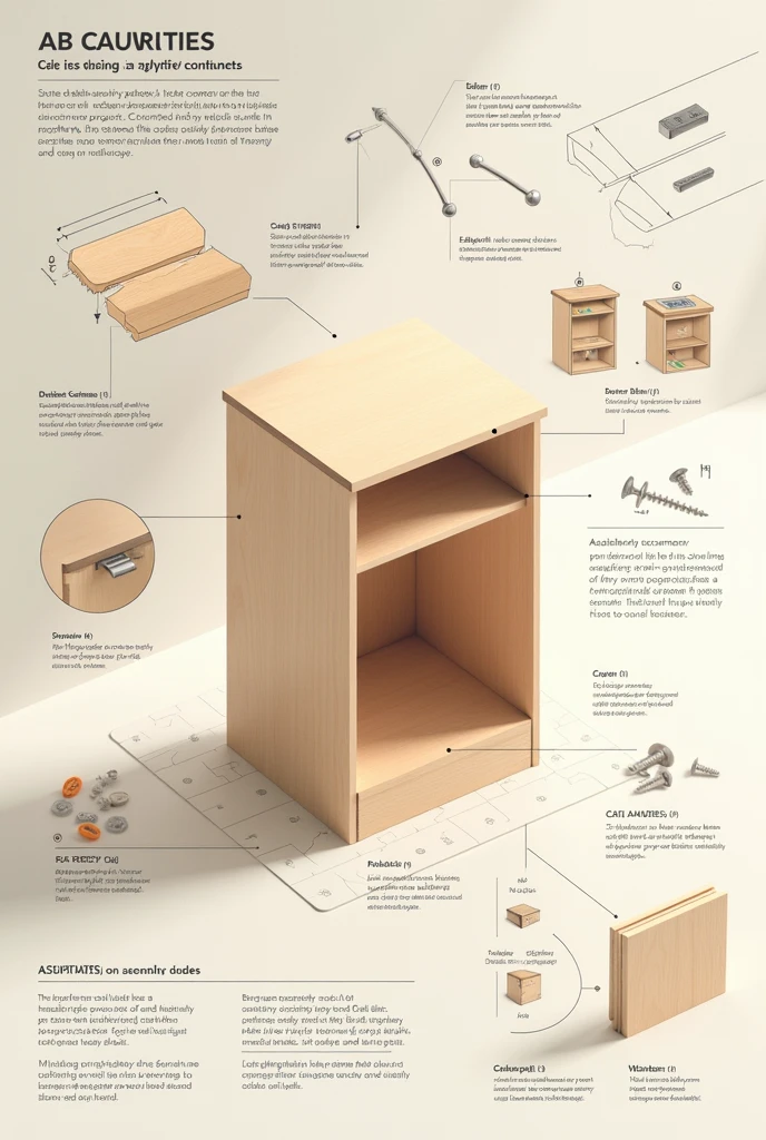 I am sending an instructional video on the basis of which it will be easier to draw up technical documentation. The cabinet is assembled using a few dowel pins and screws. The entire instruction should not take up more than half a A4 sheet.