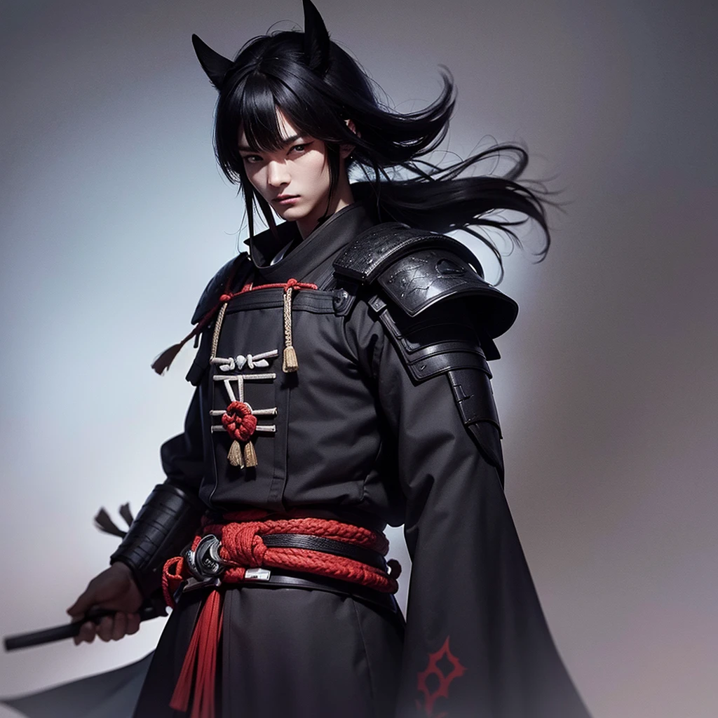 Samurai with dark clothing 