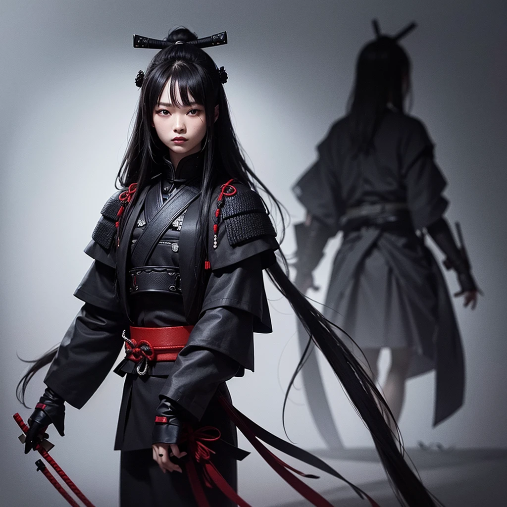 Samurai with dark clothing 