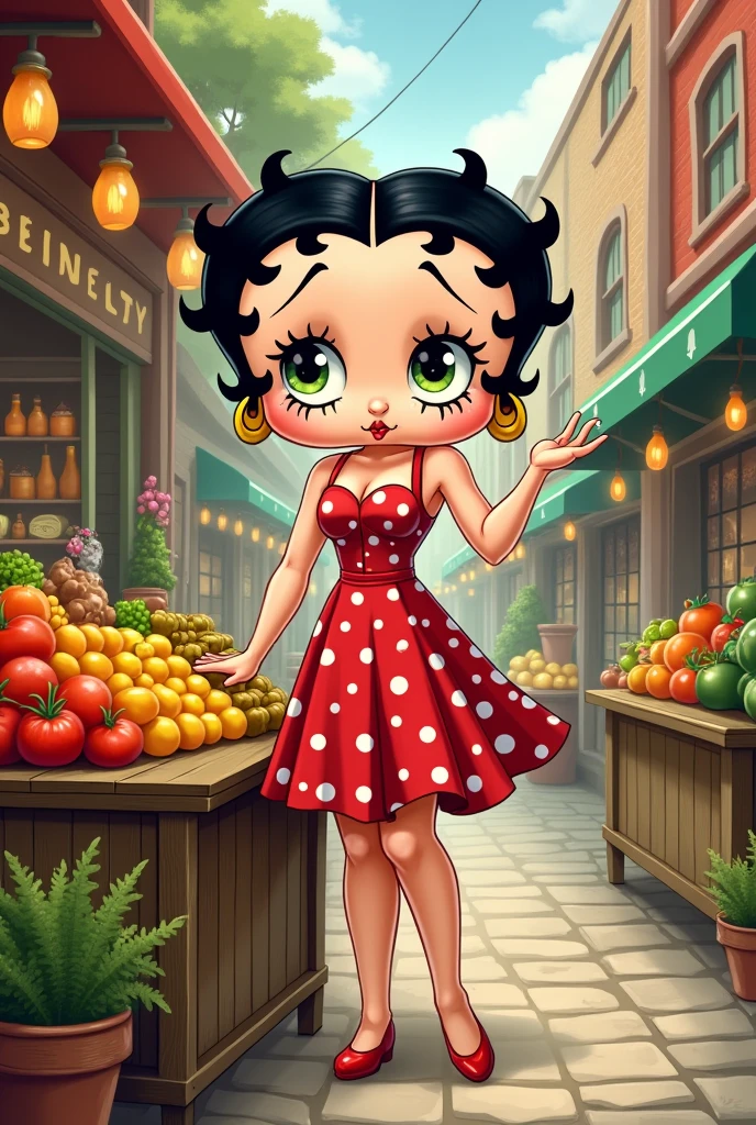 Betty boop grocery seller 
