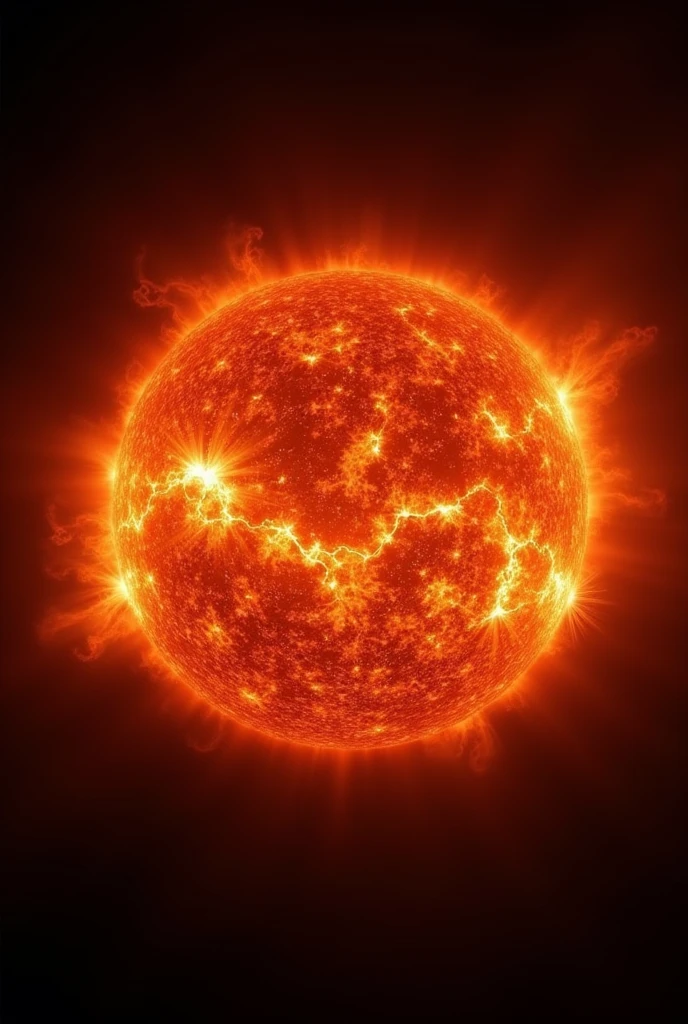 Hyperrealistic HD image of the sun with the colors of Venezuela 