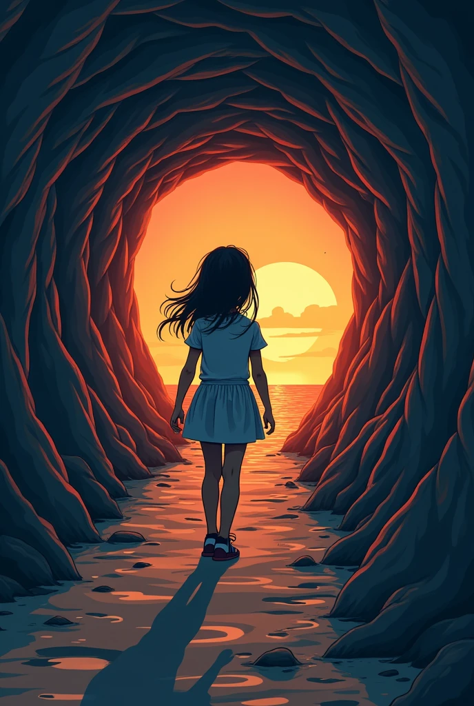 a logo using the word আড়াল . with a girl peeking from a tunnel