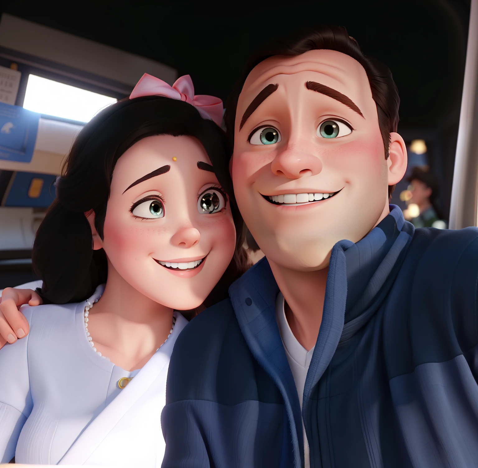 Happy couple like Disney movie love