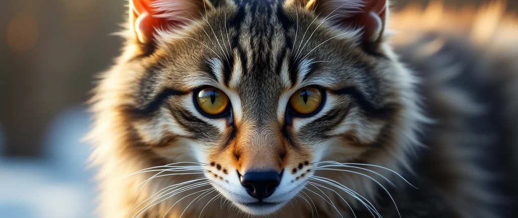 cat with a wolf caricature