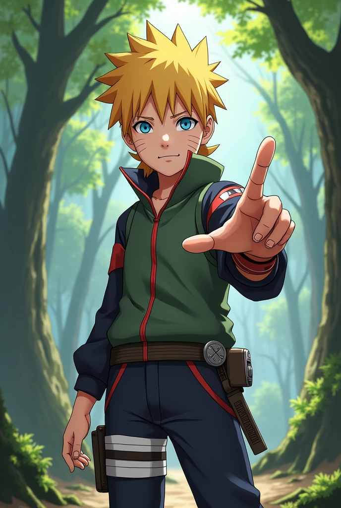 Boruto uzumaki showing his Omnitrix