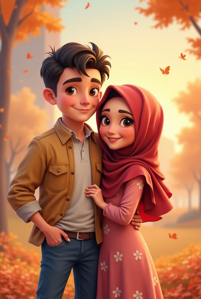 Create a couple animated photo with name Noor Fatima and saiman 