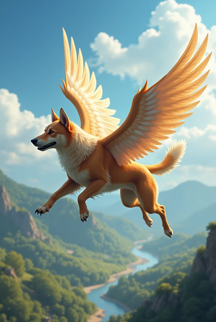 Create a flying dog 