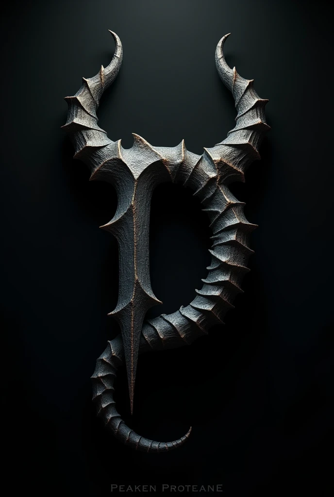 A logotipe of letter D with demons horns  and tail