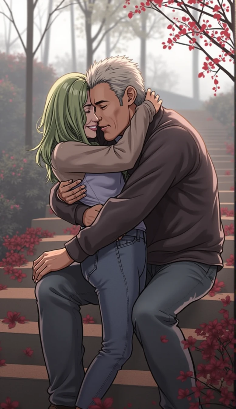 Hug and smile