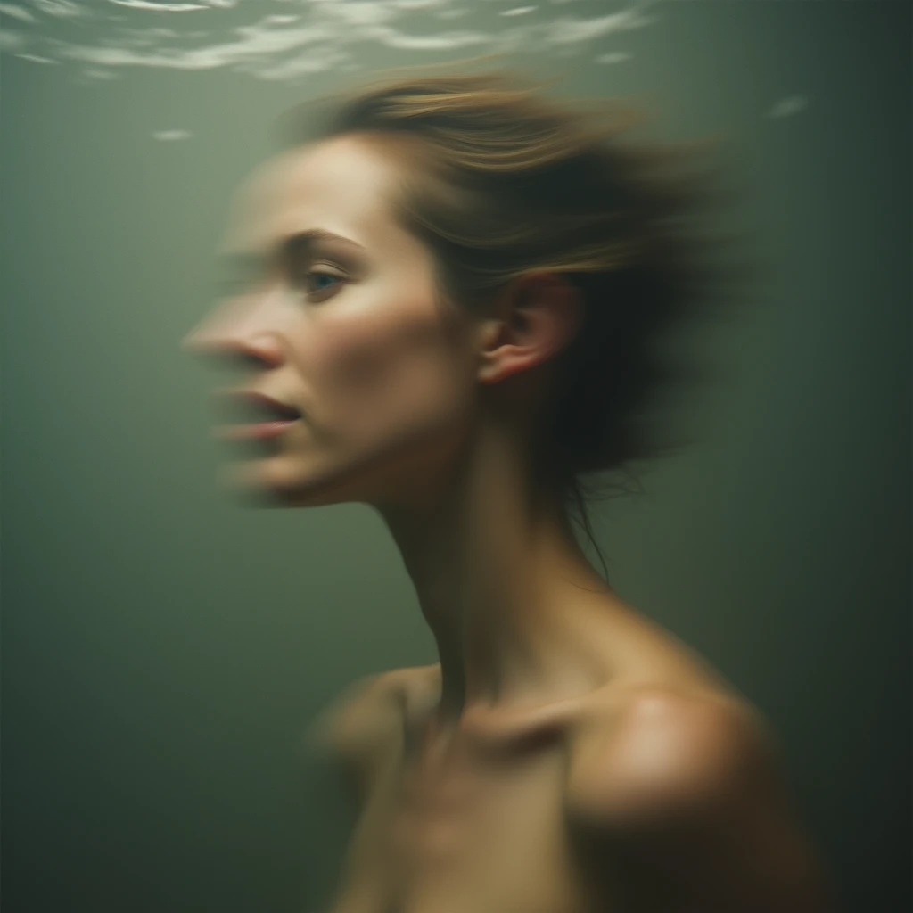 I am the naked body in long exposures of photography in motion blur of her, my delicate and beautiful parts are very focused, but my spectacular body, although blurry, attracts glances. There are three shots in one. , The message I want to convey is that dreams exist , The ewstrilo is very real , 48k cinematic photographic composition finished in Photoshop with more voluminous shadows. Use the rule of thirds, employ colors that evoke nostalgia and hope. 