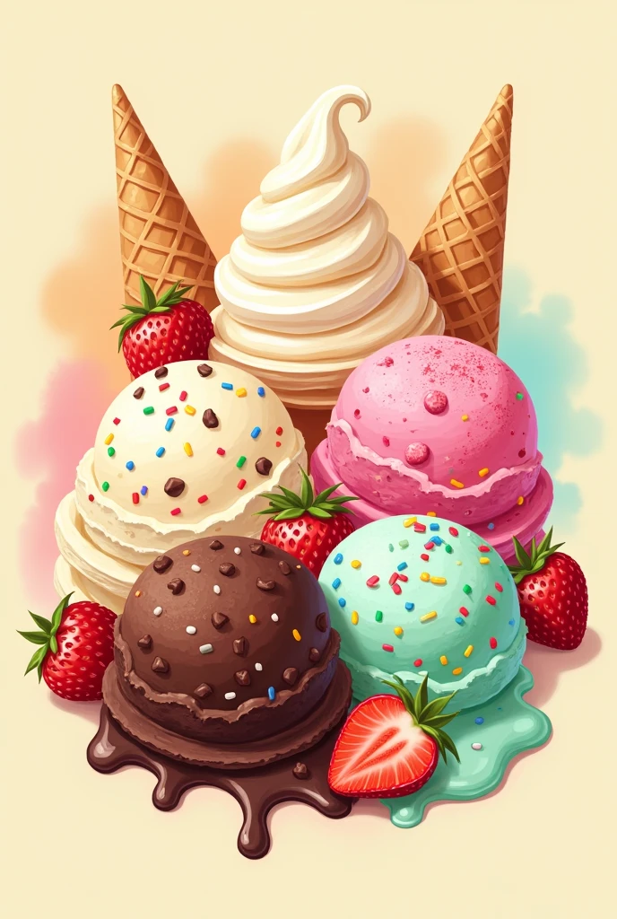 Various types of ice creams.
Logo