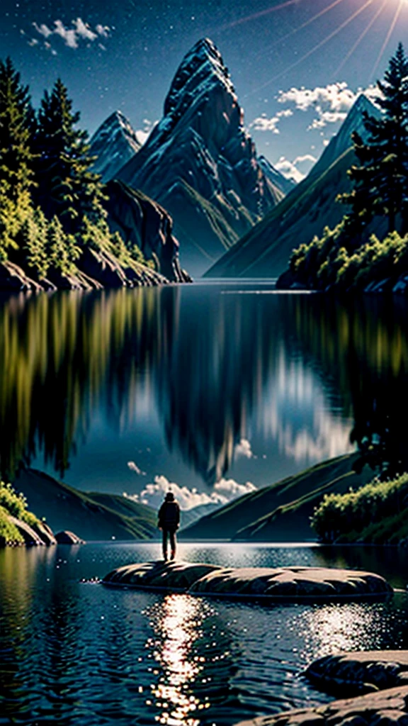 For self-knowledge Quiet place, very pleasant, comely, Calm, scenic. photorrealistic, 8k hd, Studio quality, surreal, Maximum detail, big fit ass, Post-processing, Reality, photoshop, Foot, detail, cinema lighting, 风景, panorama, 风景, ray tracing, cinema4d