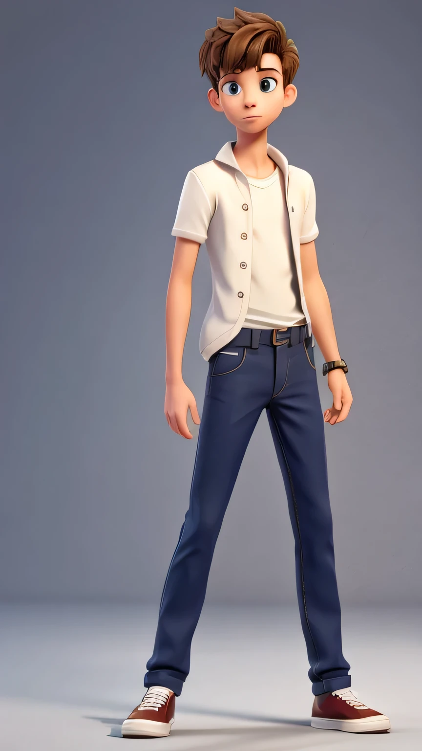 full-body shot,A thin young man