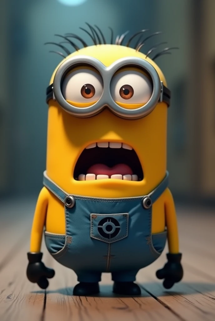 Make a picture of a scared Minion Another better picture