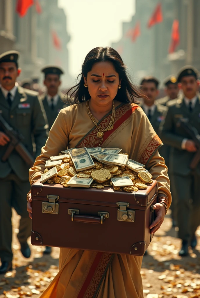 Need an image where Bangladeshi pri minister Sheikh Hasina fled away and taking a lot of money and gold.