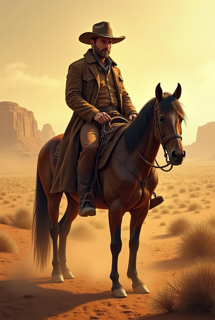 Cowboy on desert 