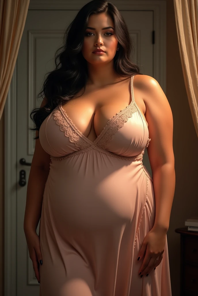 ((Breast H Cup:1.2, very large breast:1.2, Bursting breasts:1.2))、(((ample breasts:1.1))), ((sexy nighty))