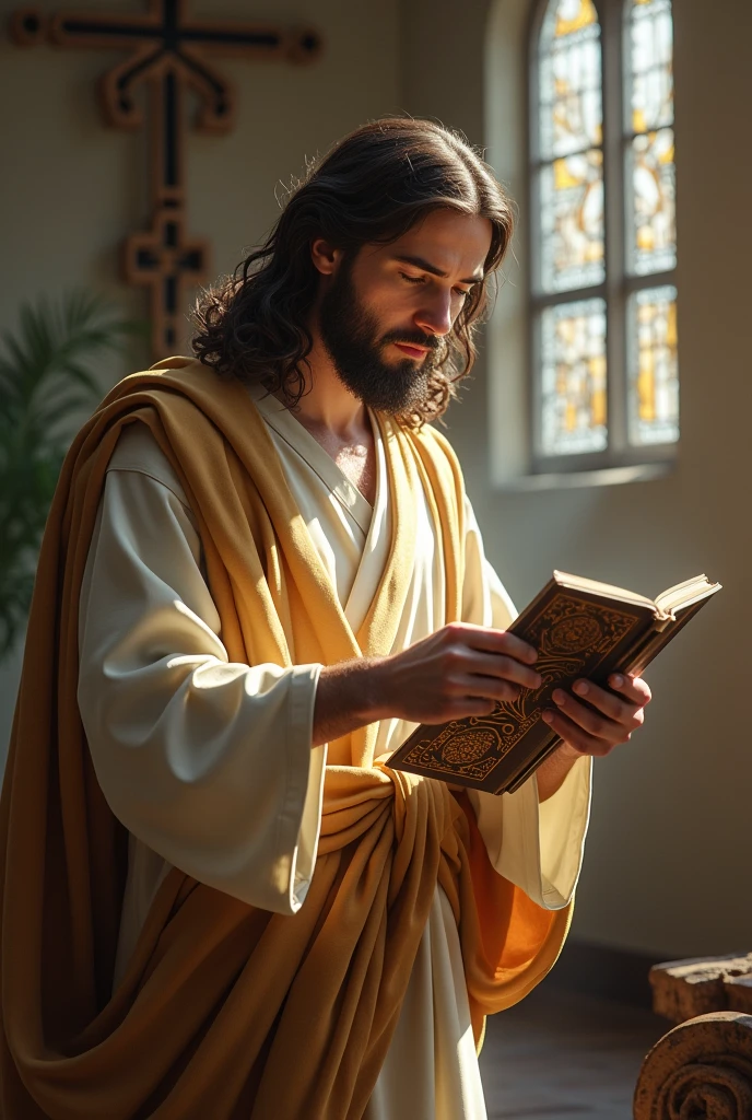 Jesus Christ using notebook, to Evangelize on Social Media 
