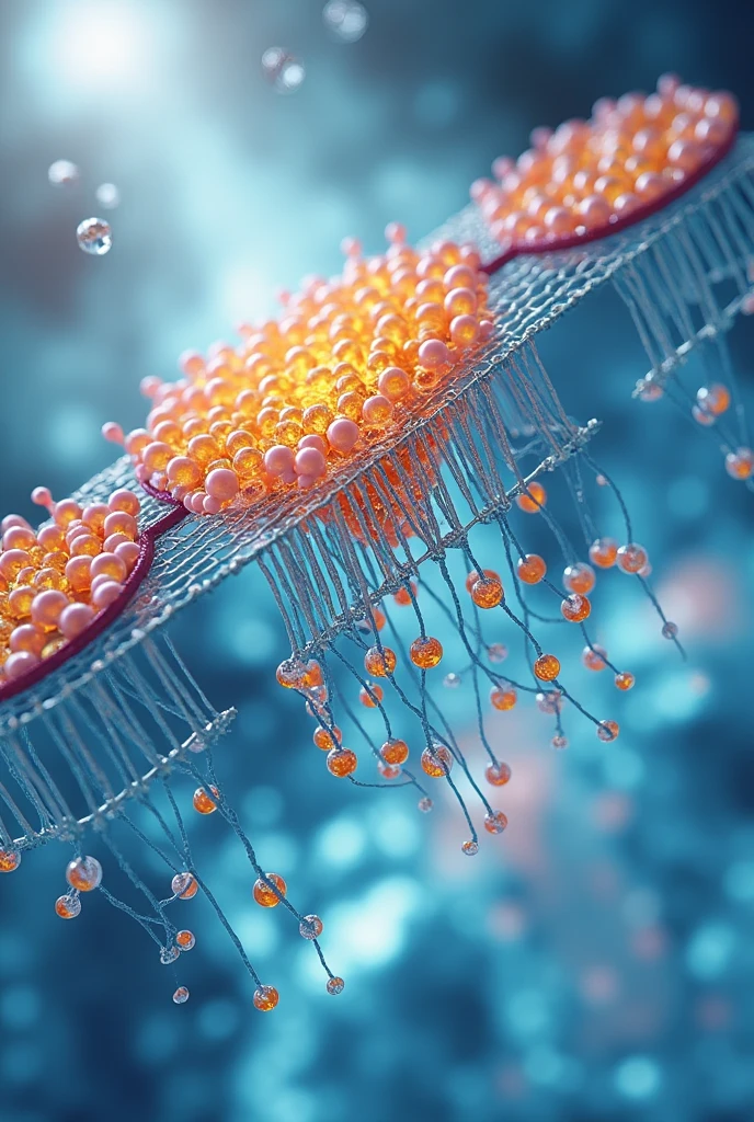A diagram of an artificial membrane bilayer