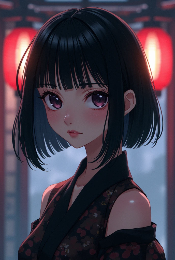 Anime Style Black Hair Bob
