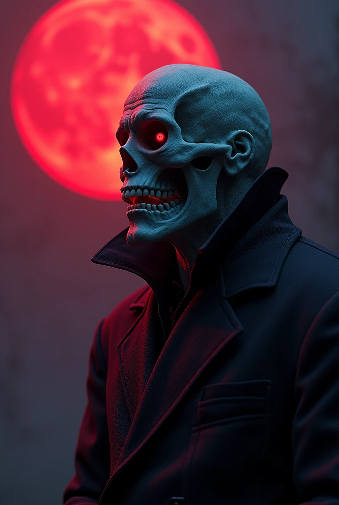 A vampire necromancer, blood moon, ray tracing, masterpiece, best quality, ultra quality, absurd details, best light, best shadow, sharp, sharp image, detailed, extremely detailed, great resolution, 8k, 4k, uhd, particle effects, beautiful effects, vivid colors, neon light, neon, light,
