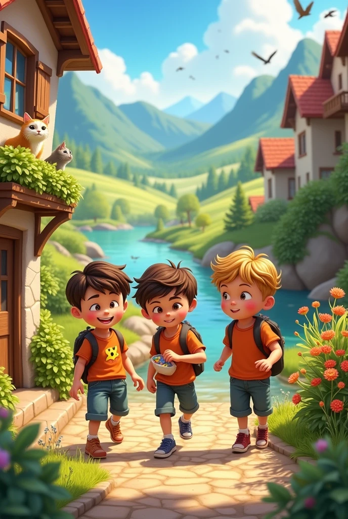 Best friend 3 boys living Village