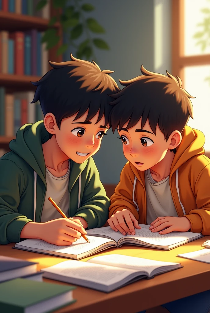 Boys doing study together