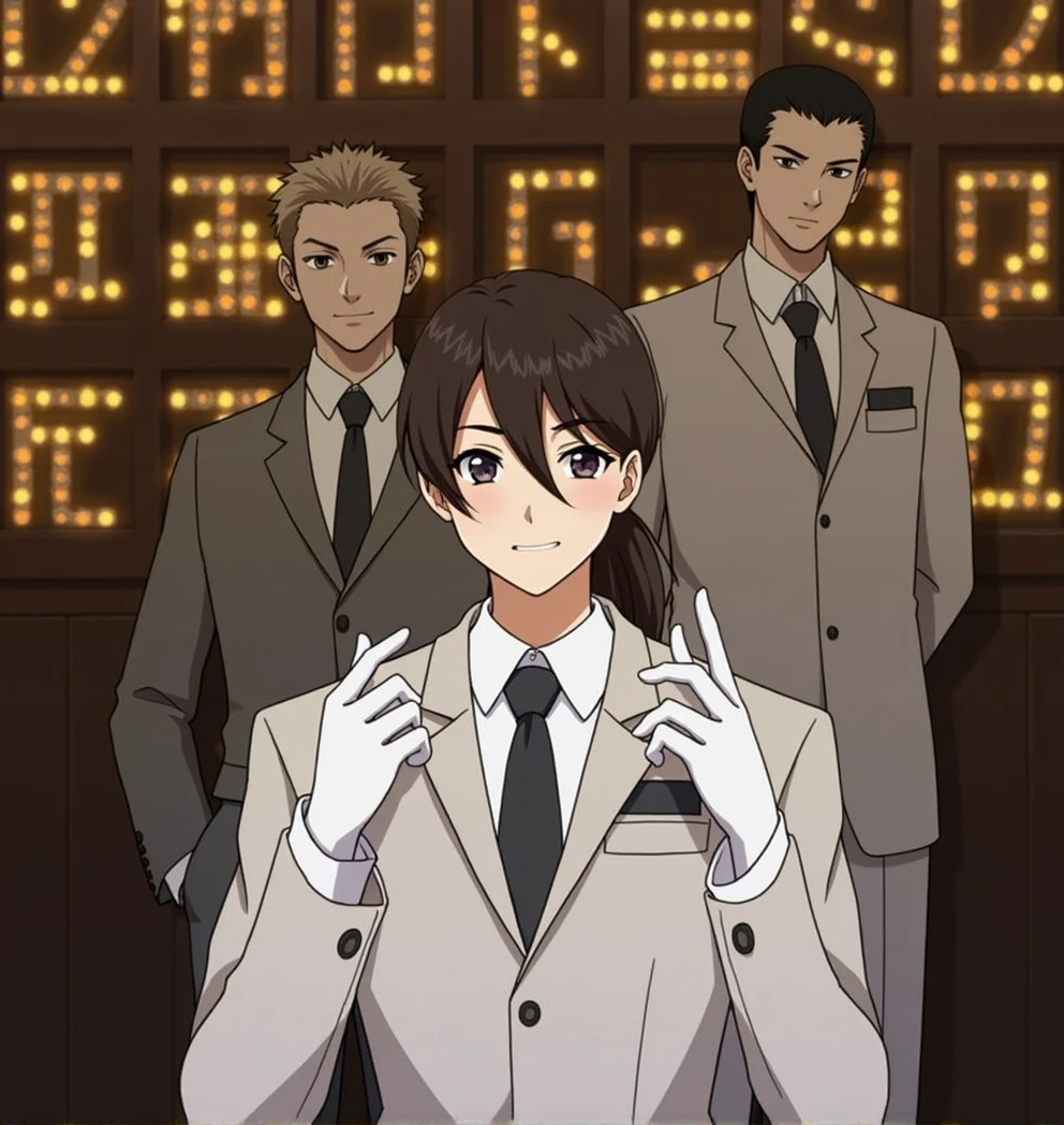 Create a high-resolution image of a confident and poised individual wearing a sharp, well-tailored suit. The background is clean and minimalist, with soft lighting that highlights the crisp lines and fabric texture of the suit. The individual should have a polished appearance, with a neat hairstyle and a slight smile or neutral expression, exuding professionalism and confidence. The image should convey a sense of competence and authority, perfect for a corporate or business setting