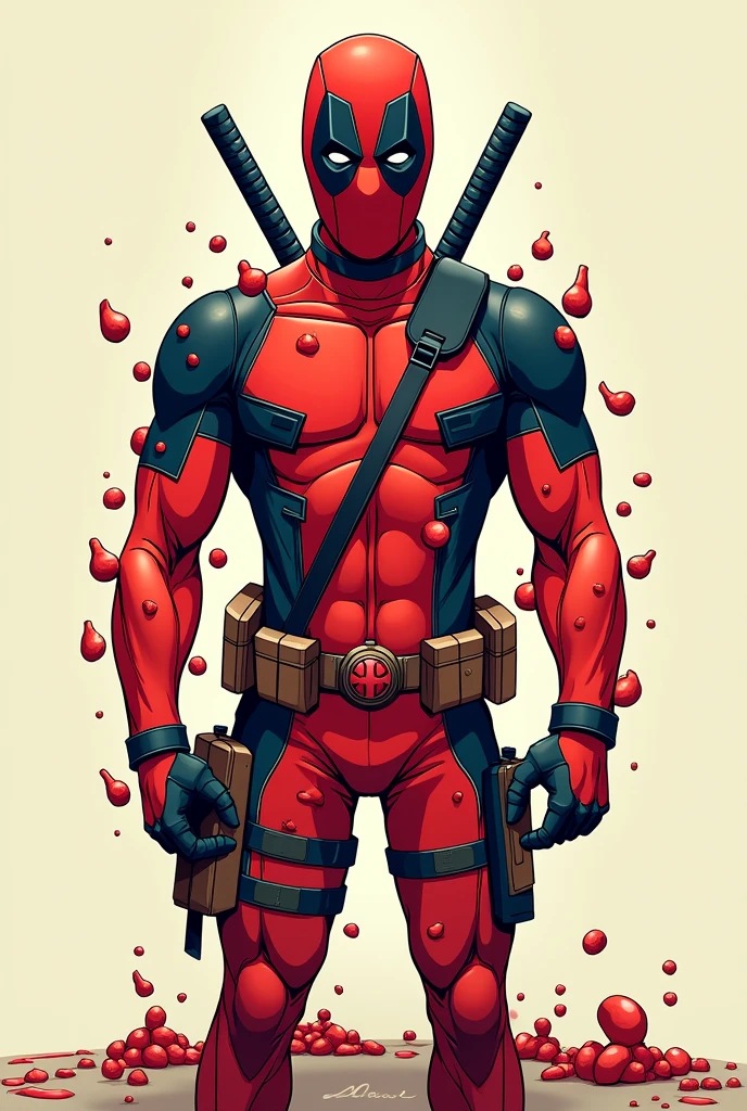Penises marking Deadpool's outfit