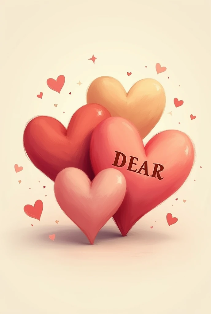 Four hearts each with a letter D , r, A , r
significado familiar