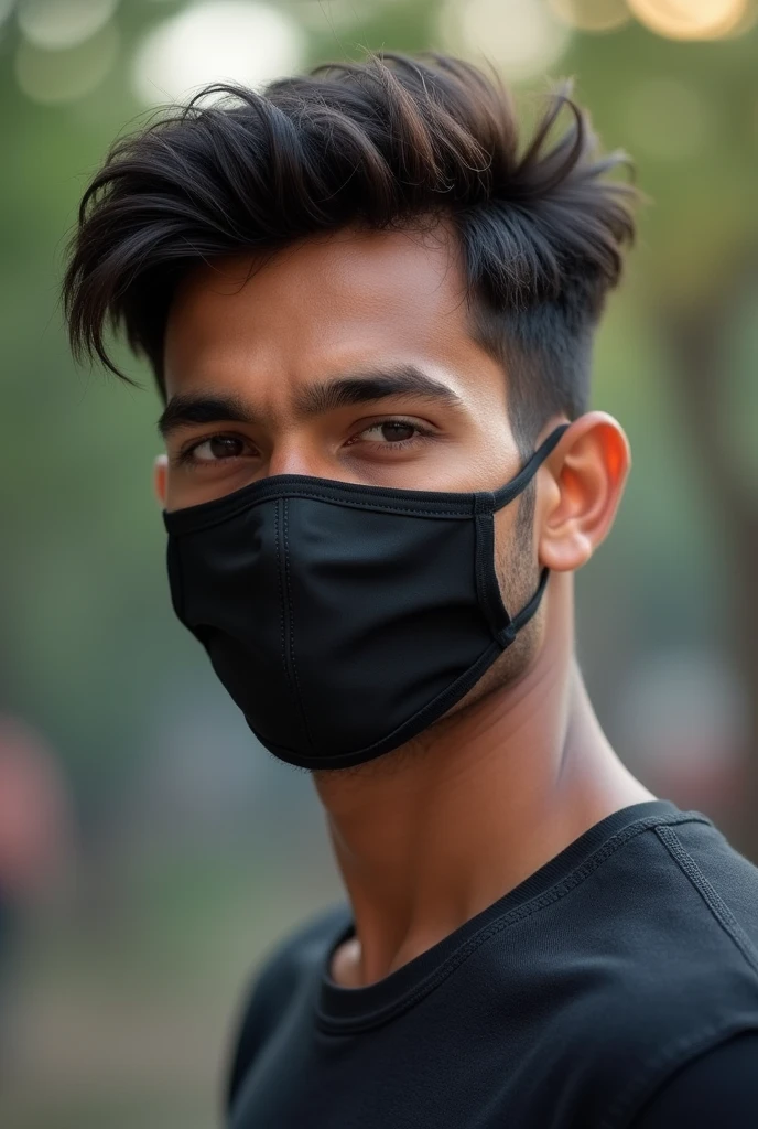 Ek aisa ladka jiski age 21 year ho rang halka gora chehre pe black mask normal hair body na jada mota na jada patla aur wah indian ho