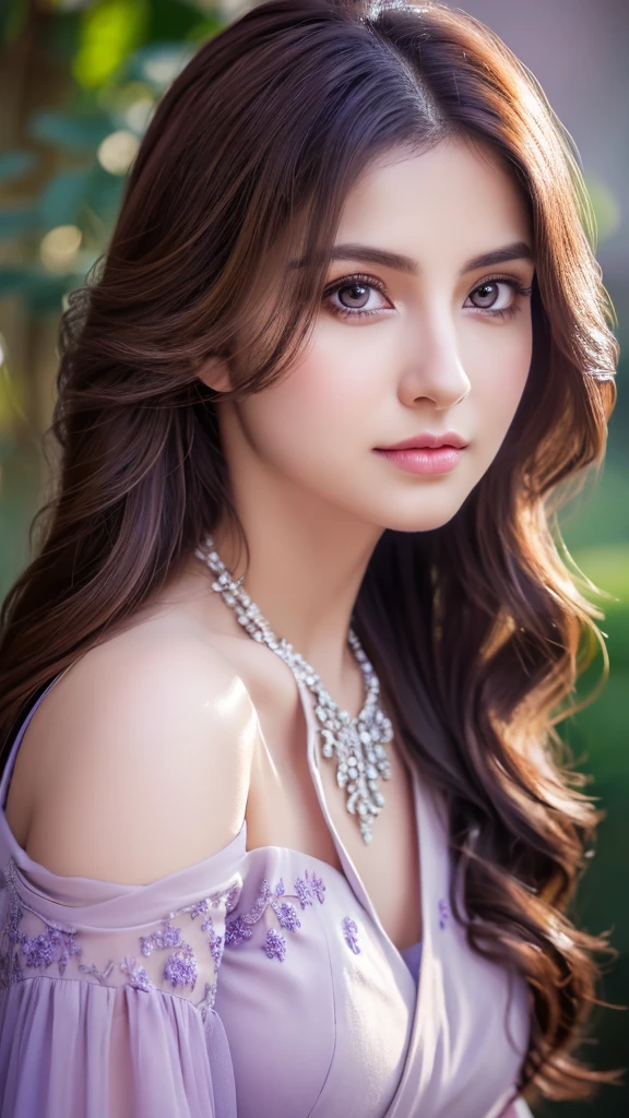(realistic,photorealistic,photo-realistic:1.37),highly detailed,lilac color anarkali,gorgeous women,beautiful detailed eyes,beautiful detailed lips,realism style,dynamic pose,full body,8k quality,depth field,wavy long black hair,professional portrait lighting,vivid colors,ultra-sharp focus,soft natural lighting,sophisticated expression,breathtaking composition,subtle background,highres.