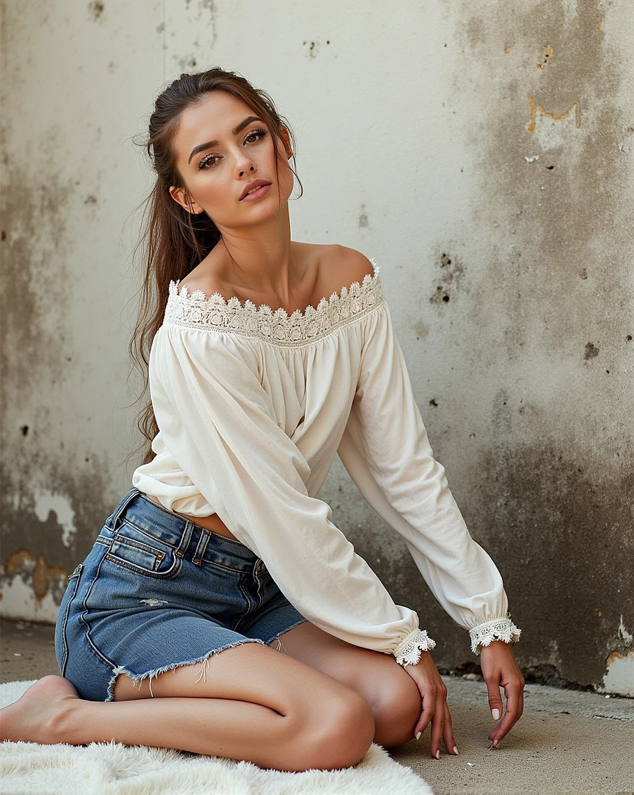 Beautiful woman brown hair