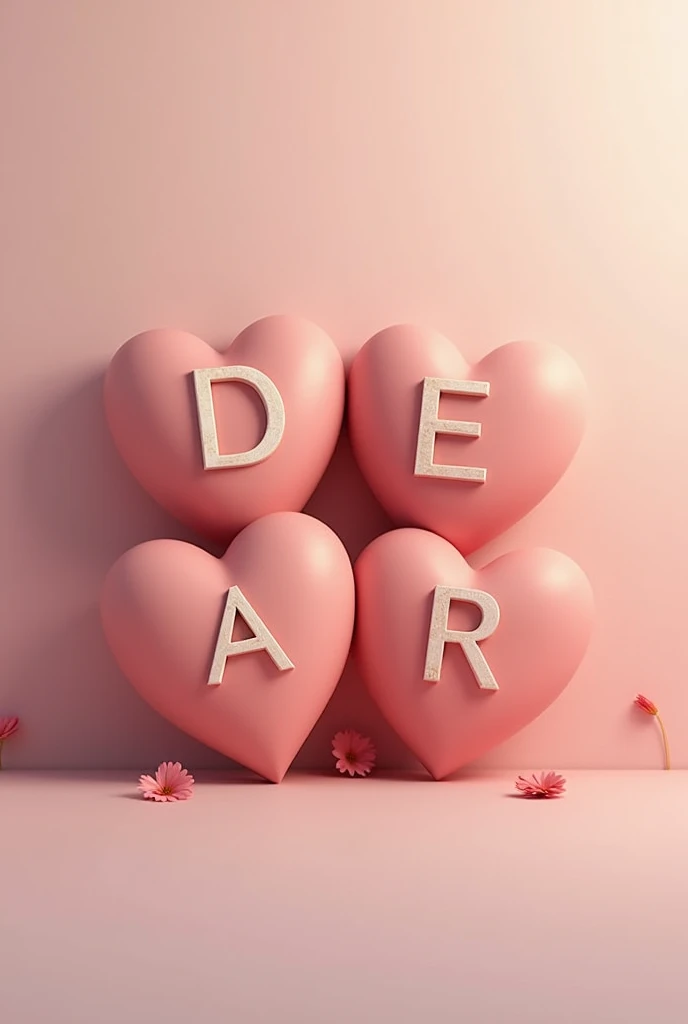 Four hearts each with a letter D , r, A , r
significado familiar