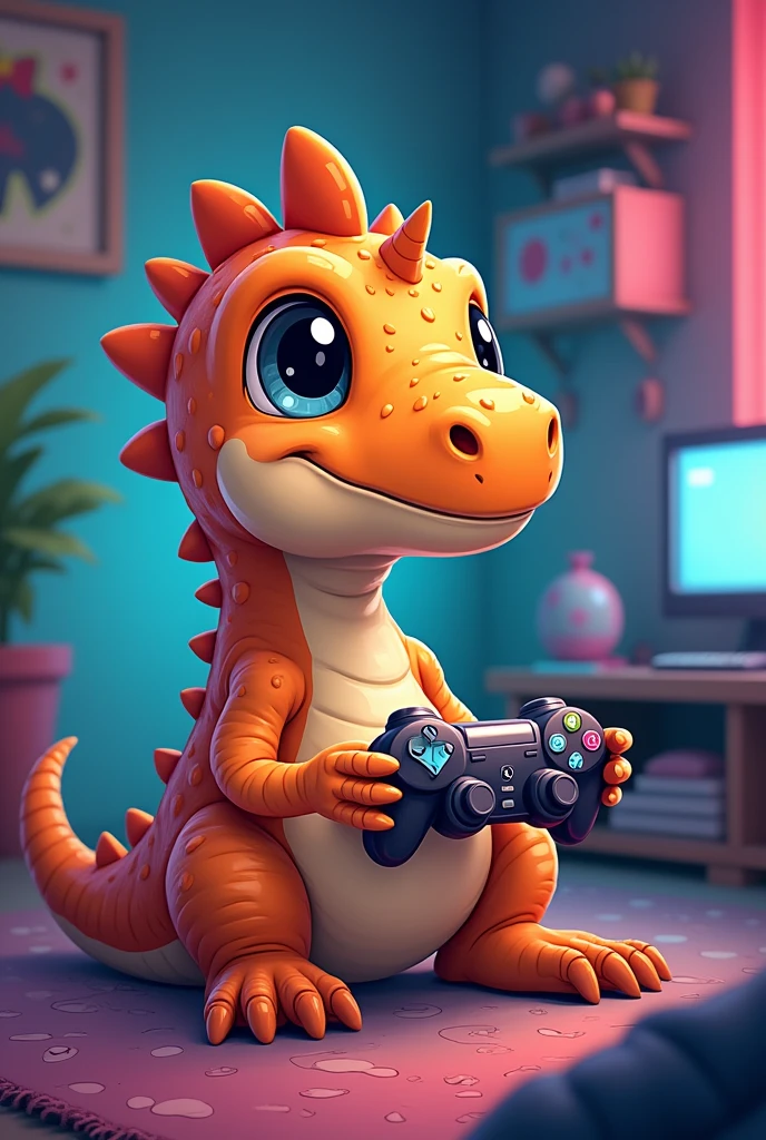Cute gamer spinossaurus 2d