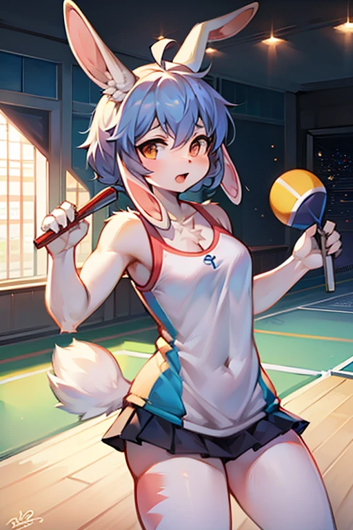 Table tennis,Olympic,rabbit,girl,holding_racket