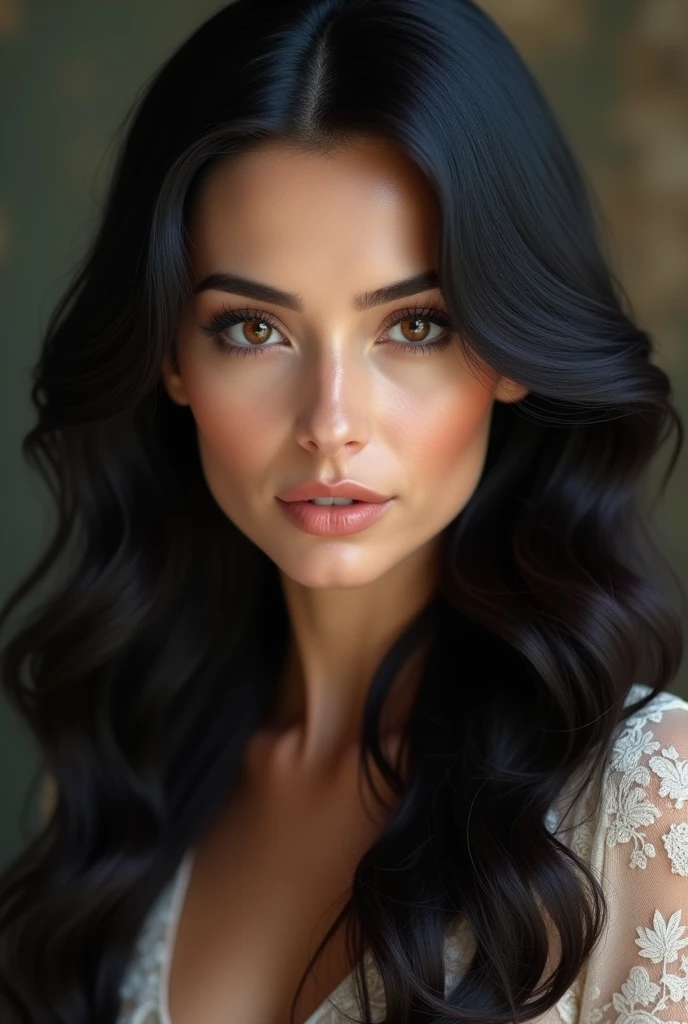 A very beautiful 40 year old woman with very thick and black hair.
.