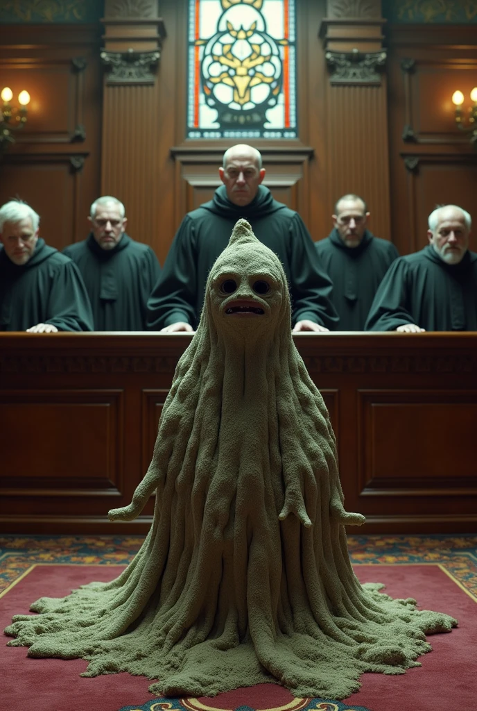 Excrement in a courtroom being judged
