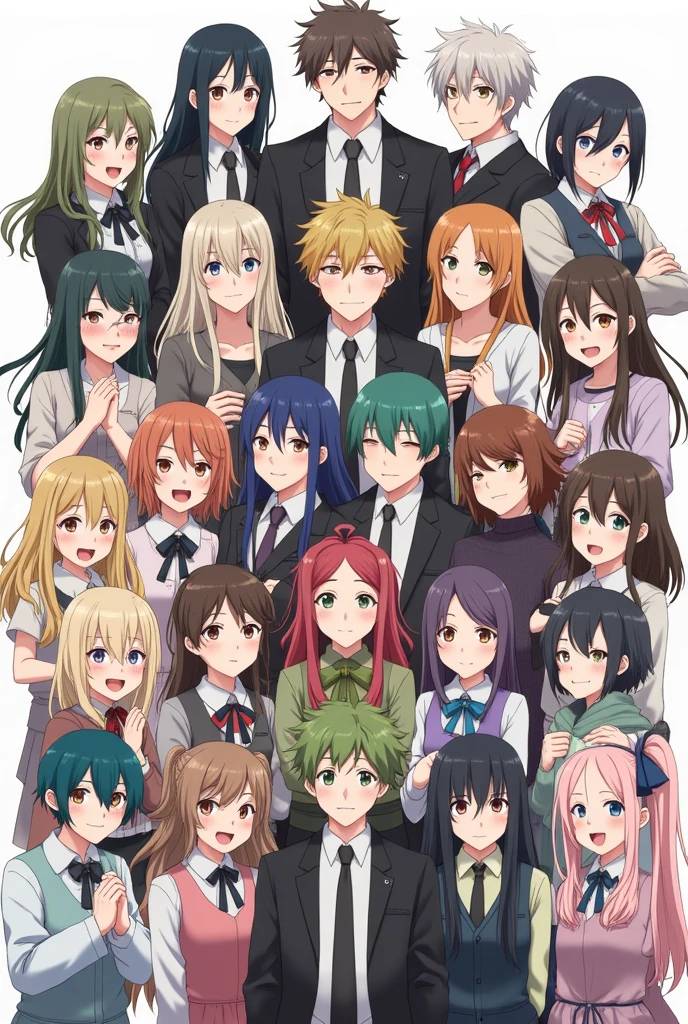 anime profile picture with many characters
