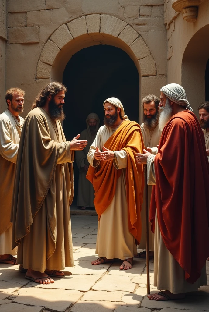 the visit of the prophet Samuel at the entrance of David's father's house asking for and anointing the 12-year-old red-haired boy David together with his older brothers