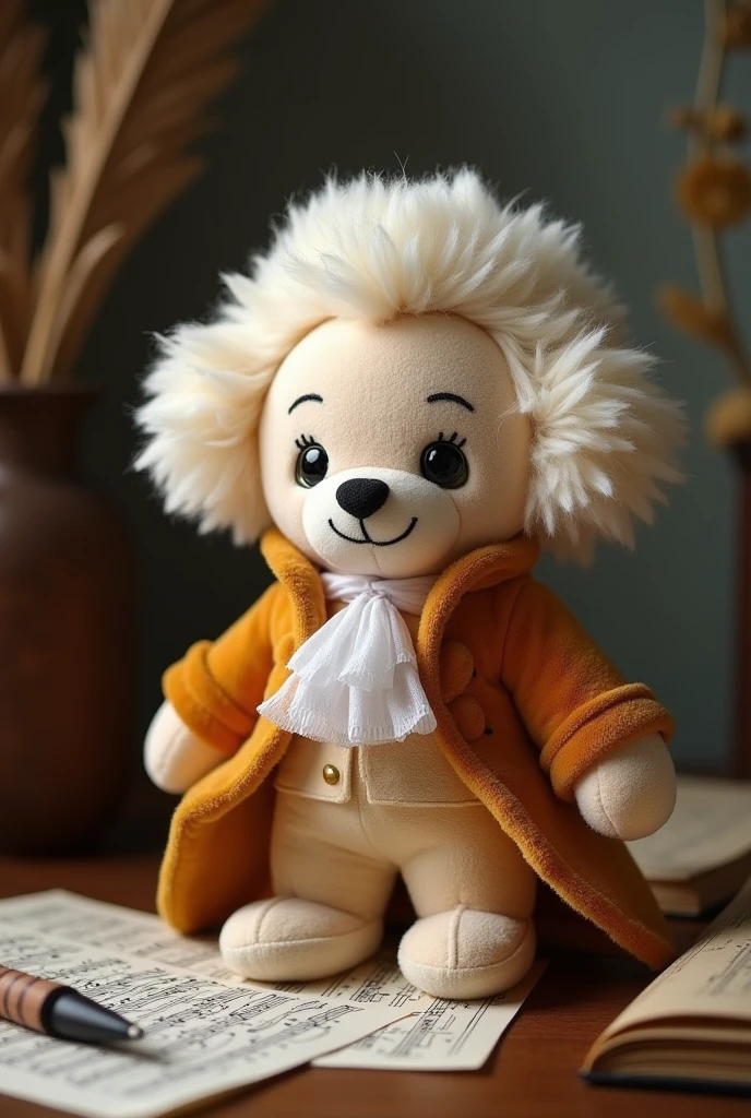 mozart plush toy with hair