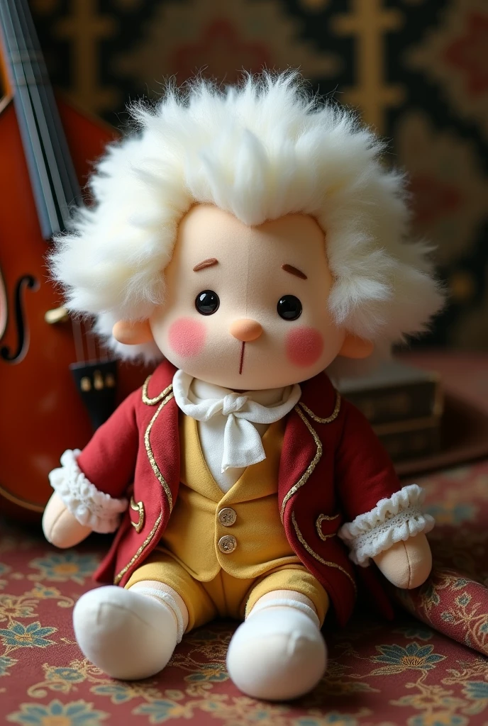 mozart plush toy with hair