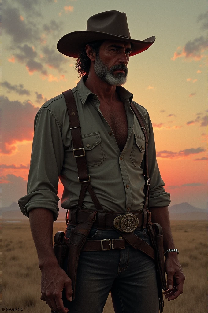 olhar de um cowboy triste