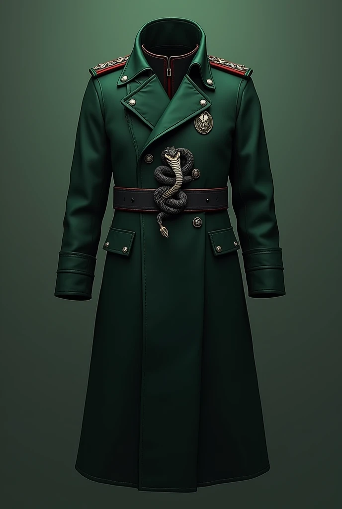game uniform with dark green color with a black snake on the coat of arms