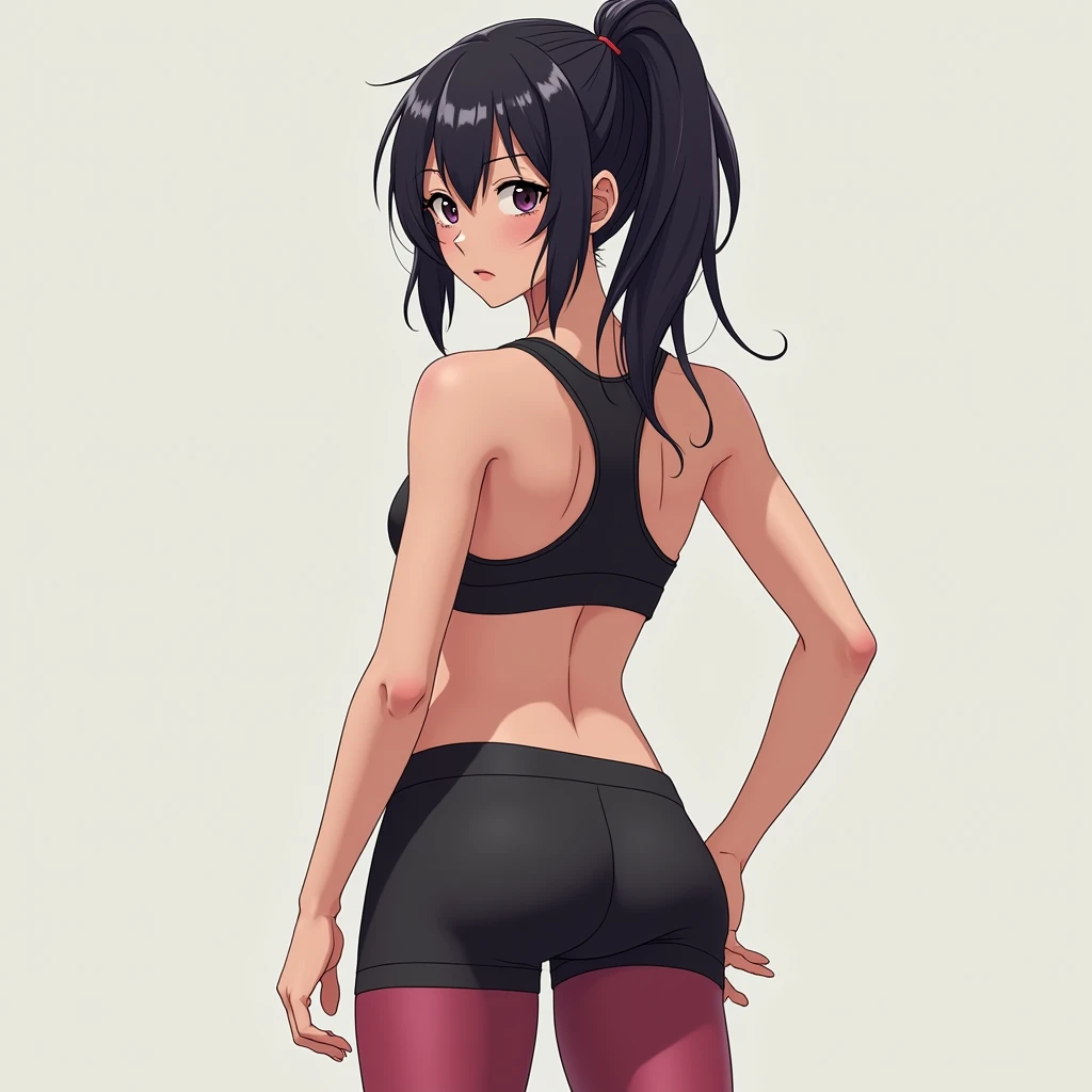((masterpiece, best quality)), (1 Girl), (Solitary),  hinata from boruto in yoga pants and sports bra 