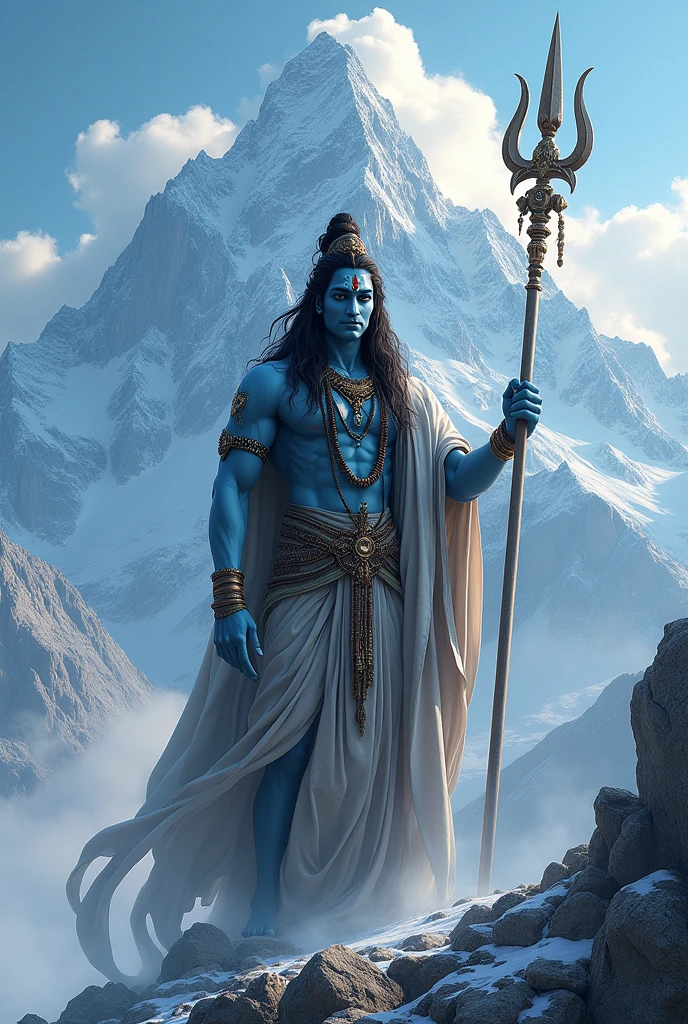 Mahadev HD picture , with Himalaya mountains and trishul in full hd , please create another one