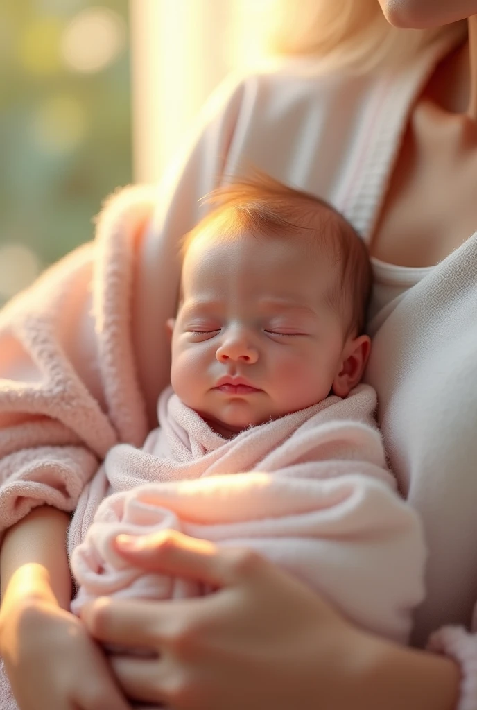 (masterpiece, best quality:1.3), 1girl, nice hands, gold hair, 1 girl, upper body violet_evergarden sleeping on bed closed eyes, medium breasts, perfect face, blond hair, hair ribbon, long sleeves, white dress, green gem, brown gloves, indoor, chair, window, bed, looking at viewer, pregnant, pregnant belly, ((pregnant)), black chocker on neck. a dog leash around her neck