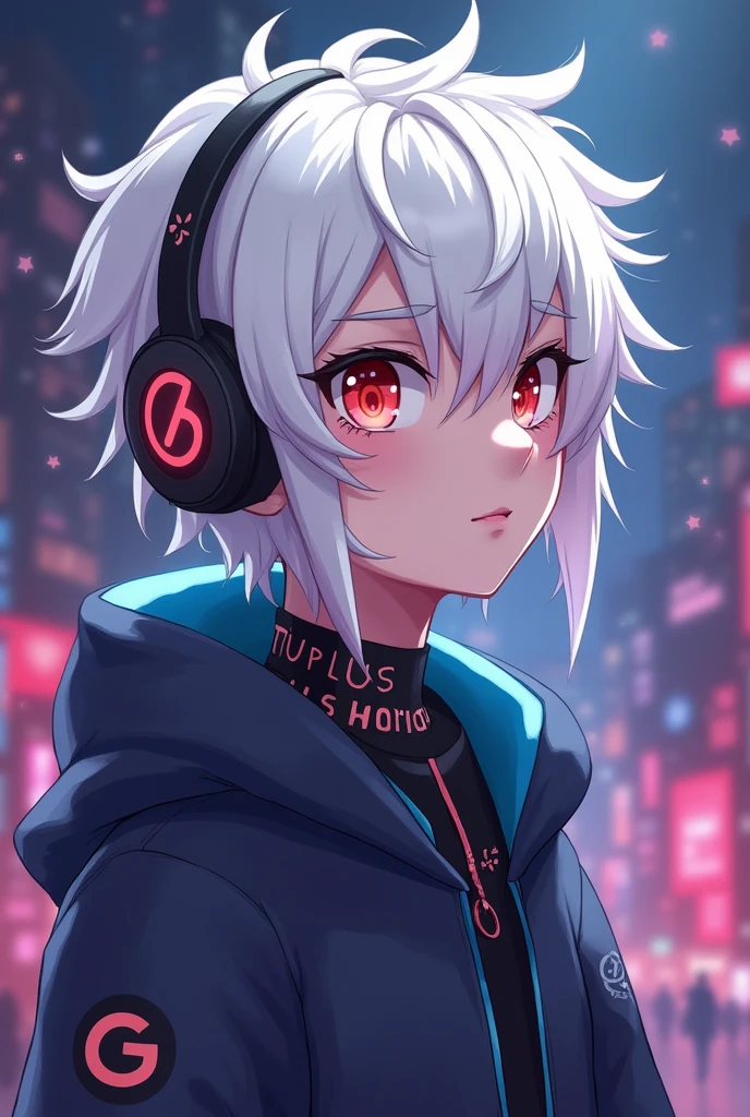 gamer logo of a gamer who has white hair with the name T.JOPLUS of 98 x 98 pixels