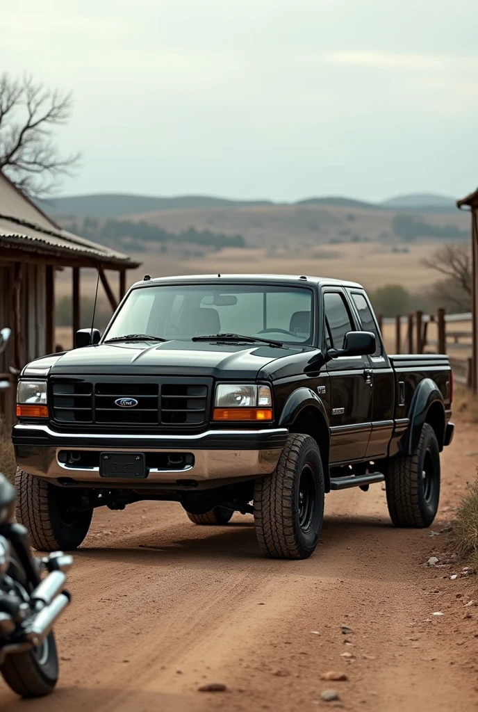 For cell phone wallpaper, uma ford ranger 1998 preta
Uma moto harley, em um rancho