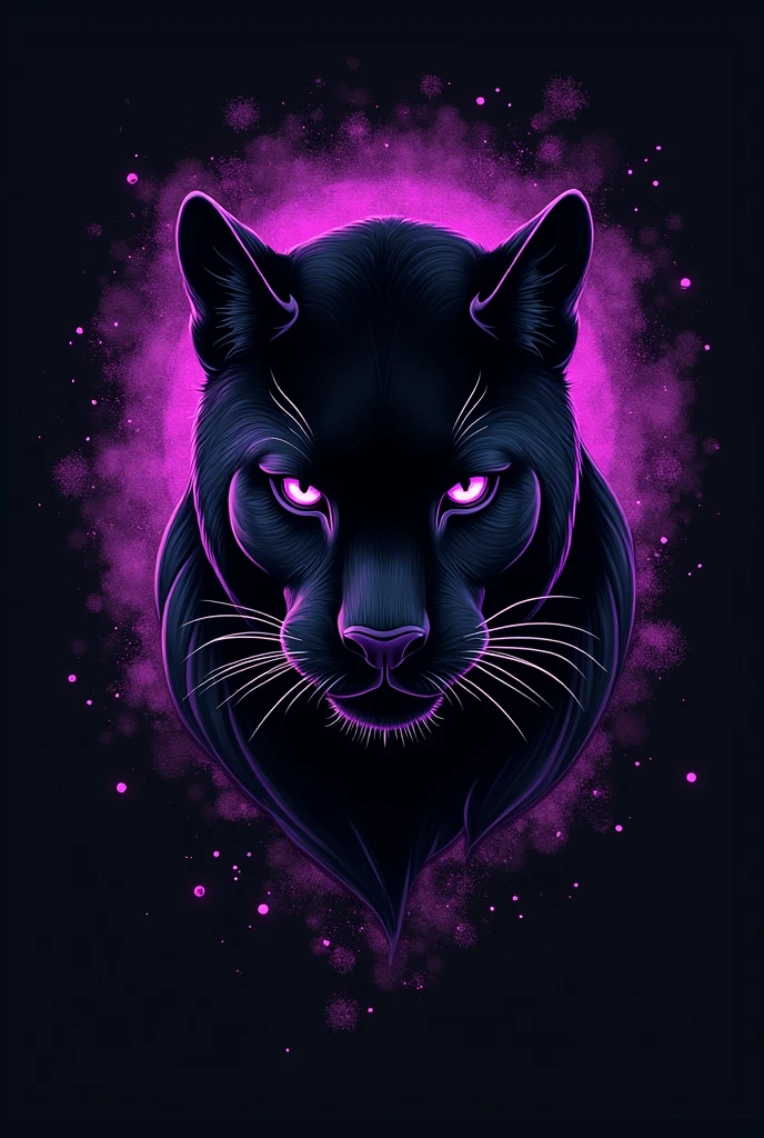 Create two T-SHIRTS front and back. The shirt will be black with a black panther, this panther will have purple details! And on the second shirt, the number 18 will be written on the back and above the number it will be written “name”